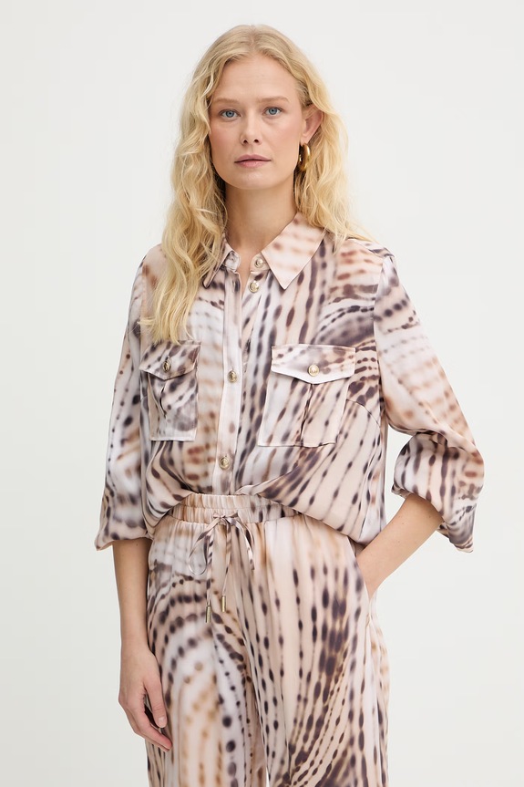 Guess Košeľa dámska s viskózou DALIA béžová W6GH22.W1789