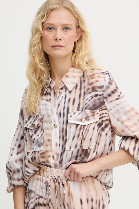 Guess Košeľa dámska s viskózou DALIA béžová W6GH22.W1789