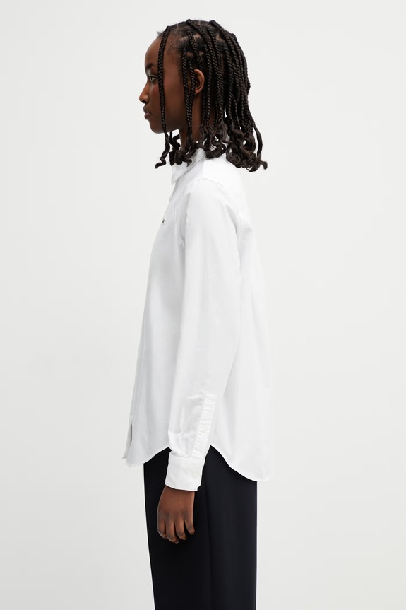 Lacoste oxford košulja od pamuka za žene CF1195 bijela SS26