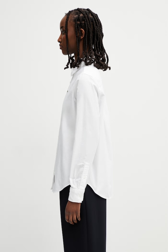 Lacoste oxford košulja od pamuka za žene CF1195 bijela SS26