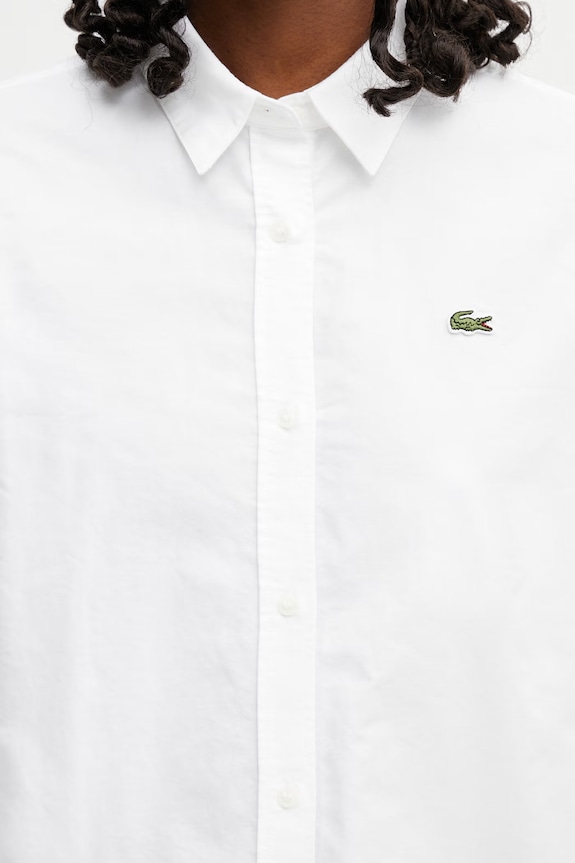 Lacoste oxford košulja od pamuka za žene bijela CF1195