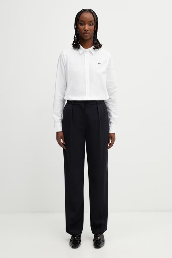 Lacoste oxford košulja od pamuka za žene CF1195 bijela