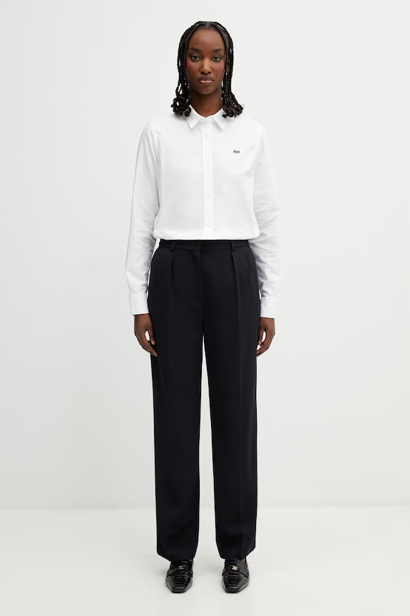 Lacoste oxford košulja od pamuka za žene CF1195 bijela