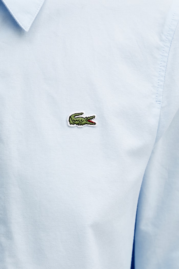 Lacoste koszula oxford bawełniana damska niebieski CF1195