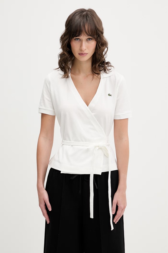 Блуза Lacoste вталена бял PF9906
