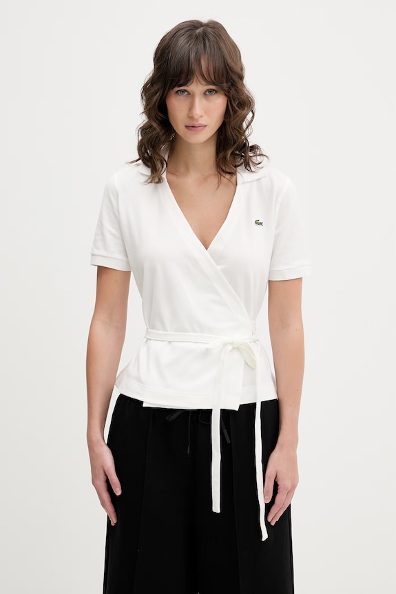 Блуза Lacoste вталена бял PF9906