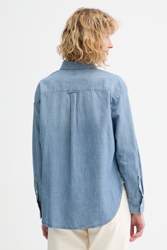 Îmbrăcăminte Levi's cămașă din bumbac HARLIE BOYFRIEND 001HM.0021 albastru