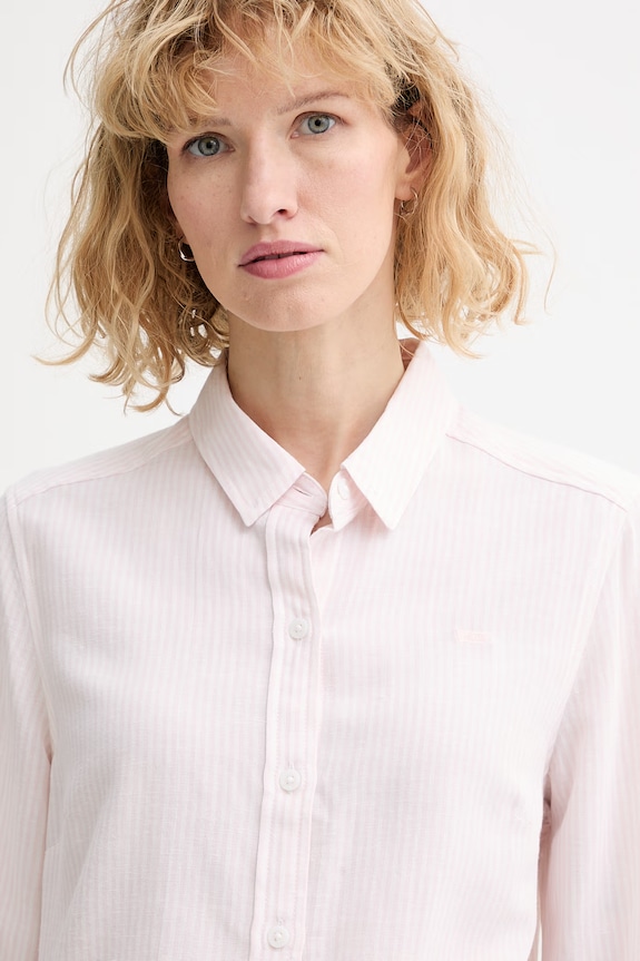 Πουκάμισο με μείγμα από λινό Levi's NEW CLASSIC FIT BW ροζ 34574.0080