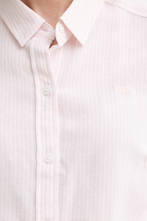 Srajca s primesjo lanu Levi's NEW CLASSIC FIT BW 34574.0080 roza