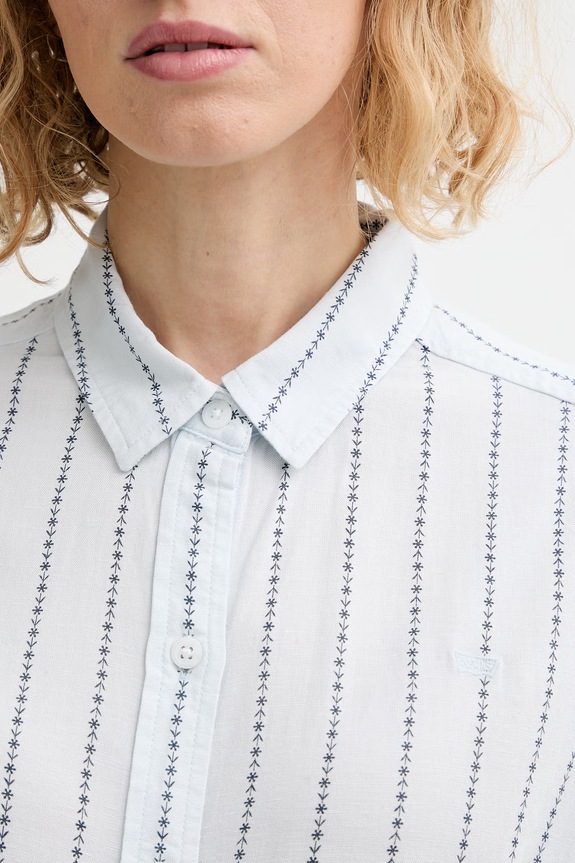 Srajca s primesjo lanu Levi's NEW CLASSIC FIT BW 34574.0081 modra