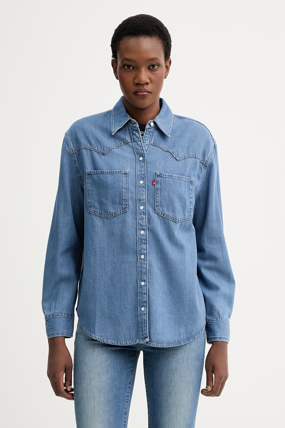 Levi's koszula jeansowa TEODORA WESTERN regular niebieski A7244.0006