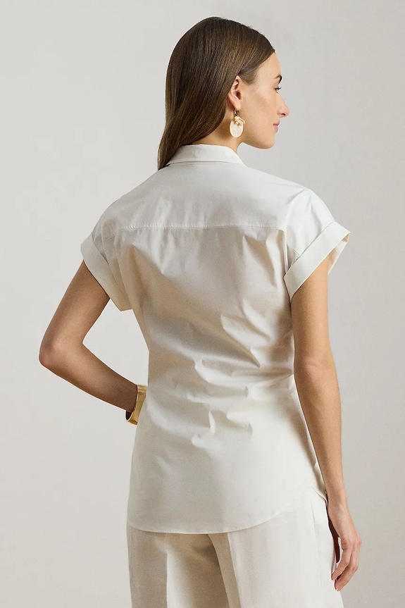Lauren Ralph Lauren Cămașă femei din bumbac 200903088 alb SS26