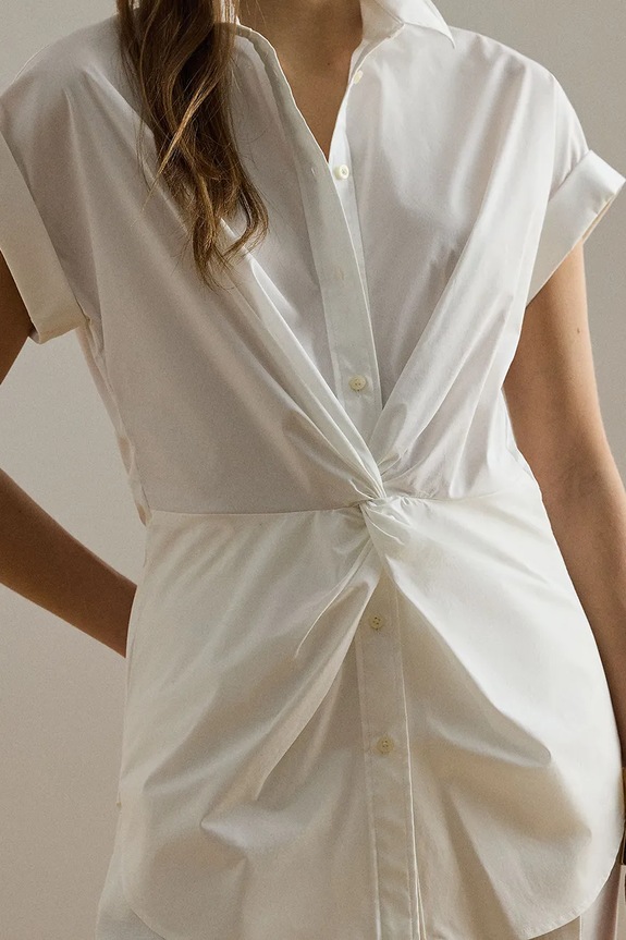 Lauren Ralph Lauren Cămașă femei din bumbac alb 200903088