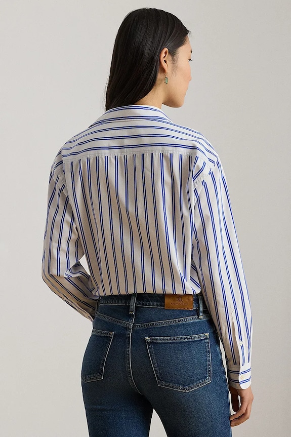 Lauren Ralph Lauren koszula damska bawełniana 200P08746 niebieski SS26