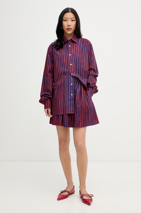Marimekko cămașă pentru femei, din bumbac 095232 rosu SS26