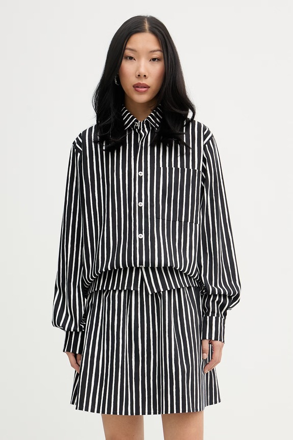 Marimekko cămașă pentru femei, din bumbac negru 095232