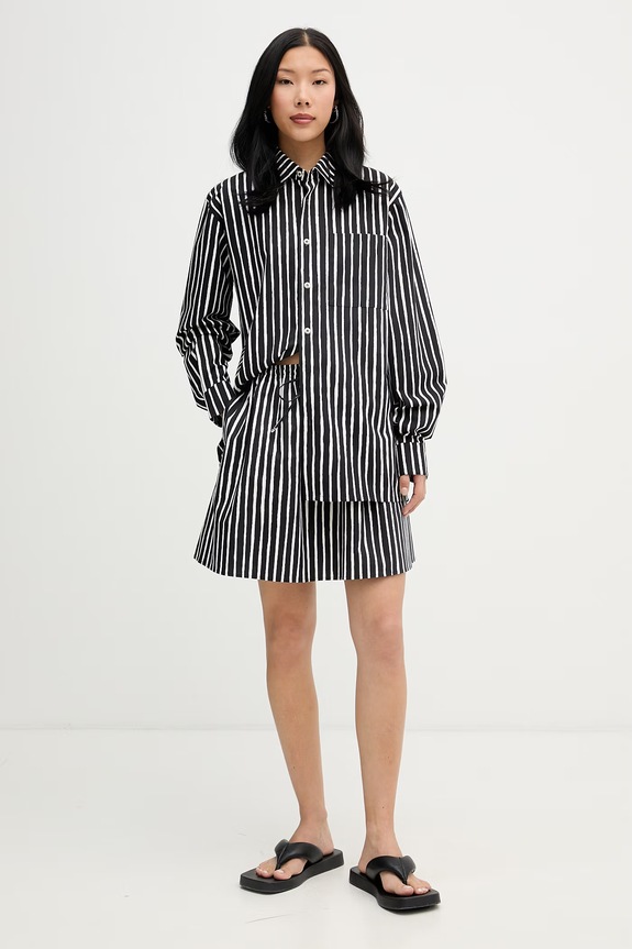Marimekko cămașă pentru femei, din bumbac 095232 negru SS26