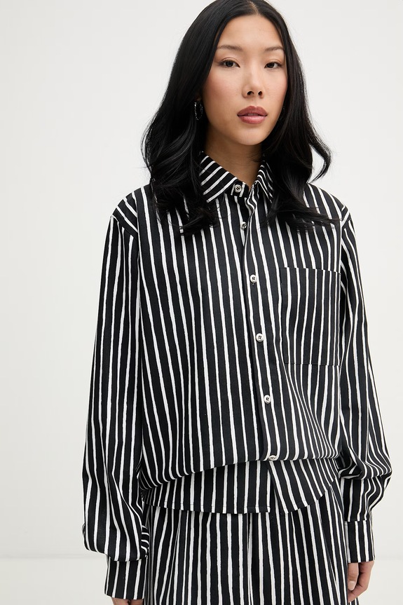 Marimekko cămașă pentru femei, din bumbac negru 095232
