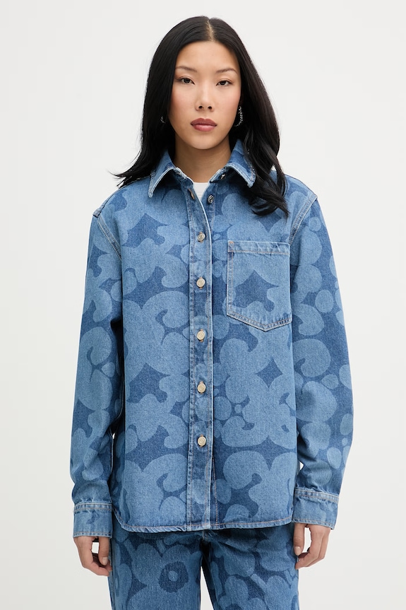 Marimekko cămașă pentru femei, din denim albastru 095176