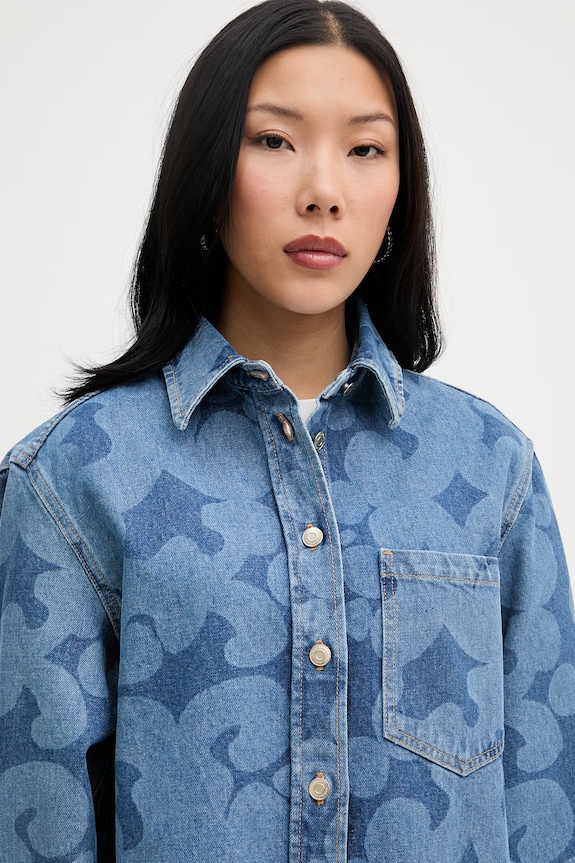 Marimekko cămașă pentru femei, din denim albastru 095176