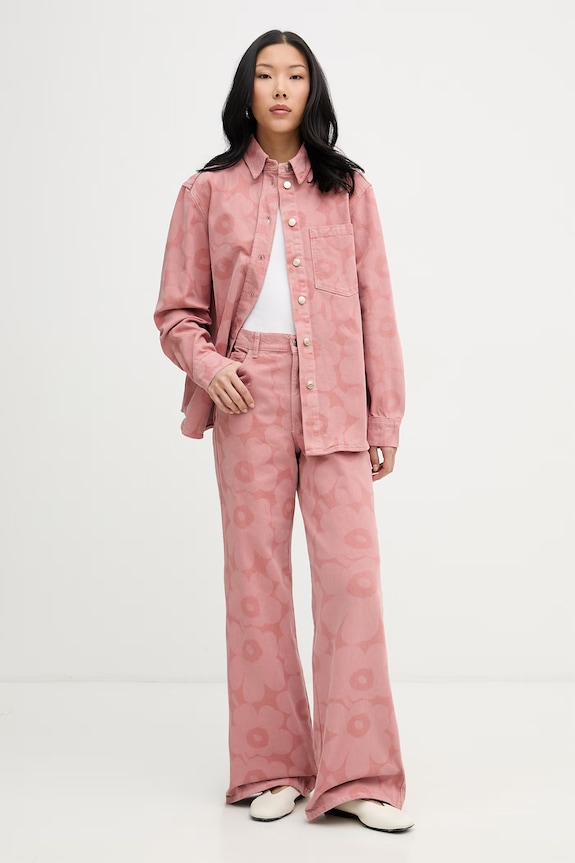 Marimekko cămașă pentru femei, din denim 095192 roz SS26