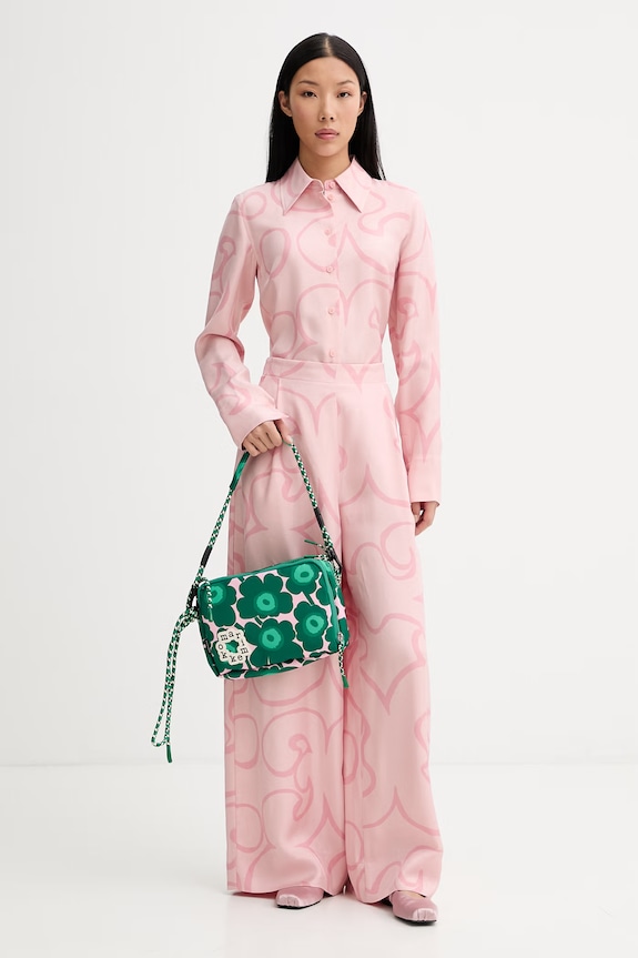 Marimekko košeľa dámska s viskózou 095130 ružová SS26