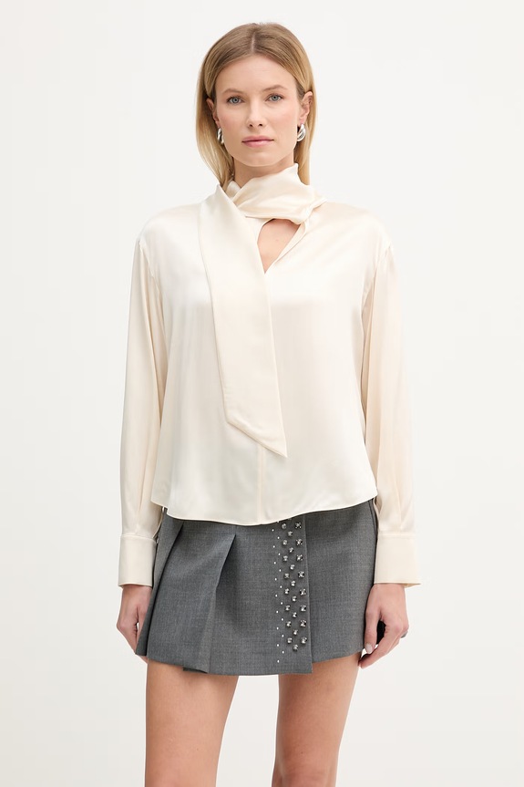 MAX&Co. bluzka jedwabna MCOPASCIA regular beżowy 2616111051200