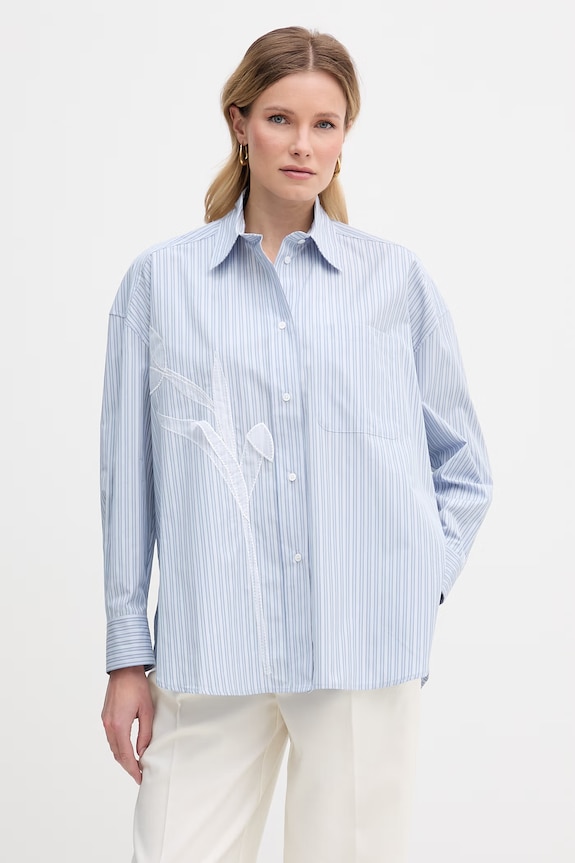 Max&Co. koszula damska bawełniana MCOCANNETI niebieski 2616111013200