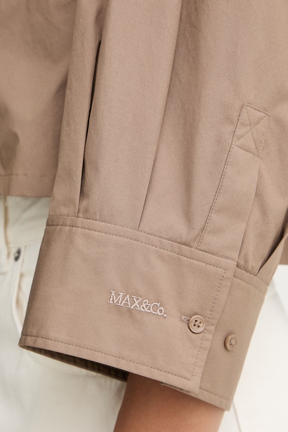 Max&Co. koszula damska bawełniana MCOVELOCE 2616111054200 brązowy