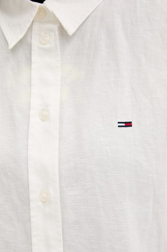 Tommy Jeans koszula damska z lnem DW0DW22209 beżowy
