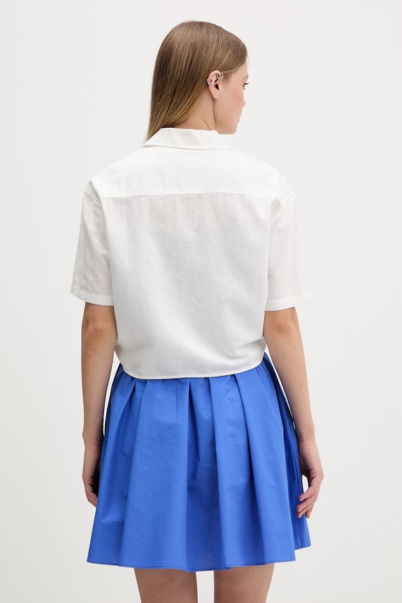 Odjeća Tommy Jeans košulja za žene s lanom DW0DW22210 bež