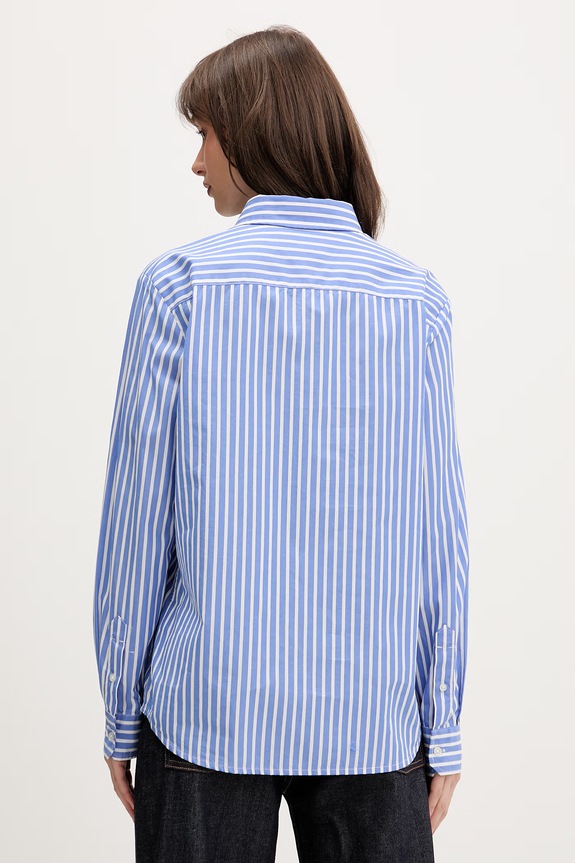 Îmbrăcăminte Tommy Jeans cămașă pentru femei, din bumbac DW0DW22211 albastru