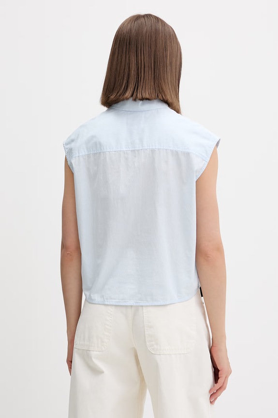 Îmbrăcăminte Tommy Jeans cămașă pentru femei, din bumbac DW0DW22212 albastru