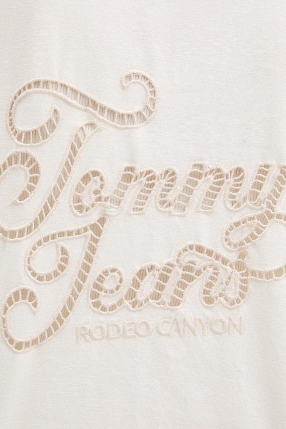 Tommy Jeans koszula damska z dodatkiem lnu DW0DW22214 beżowy