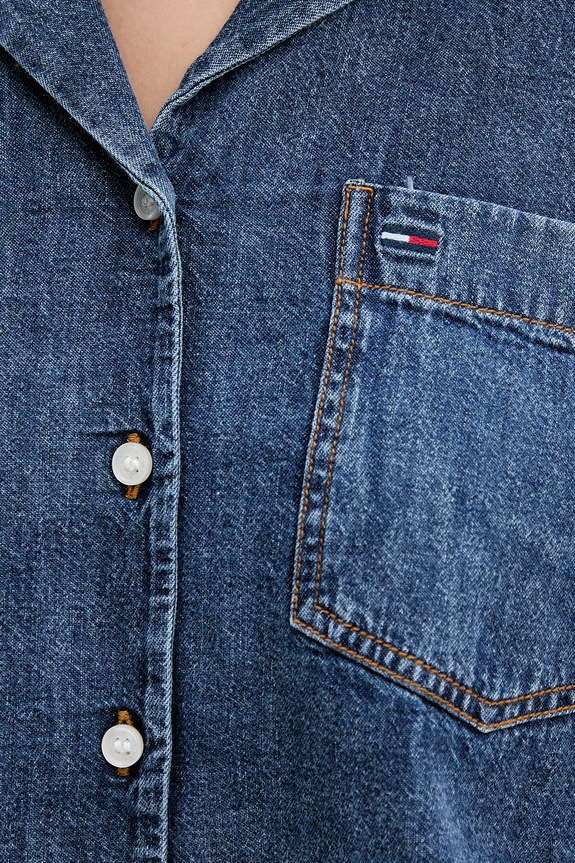 Tommy Jeans риза дамска от деним DW0DW22216 тъмносин