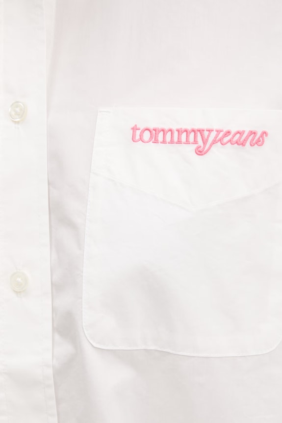Tommy Jeans košeľová blúzka dámska bavlnená DW0DW22218 béžová