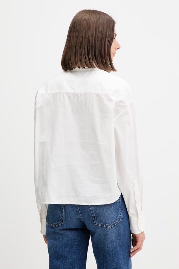 Îmbrăcăminte Tommy Jeans cămașă pentru femei, din bumbac DW0DW22766 bej