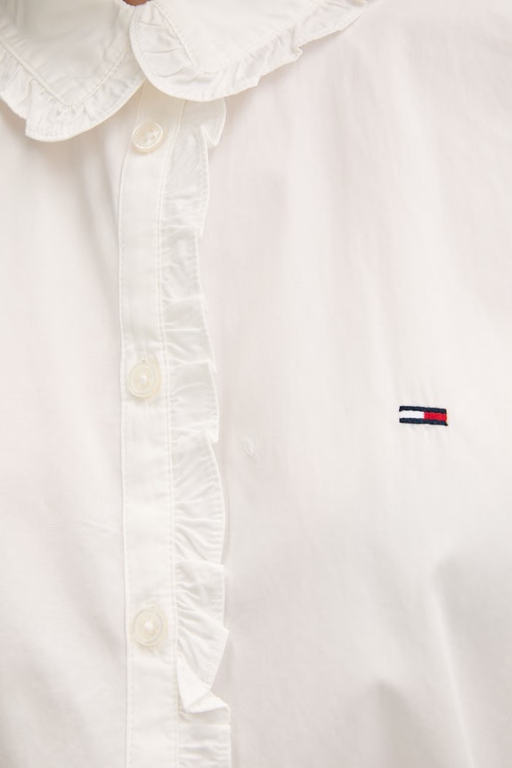 Tommy Jeans πουκάμισο Γυναικείο βαμβακερό DW0DW22767 μπεζ