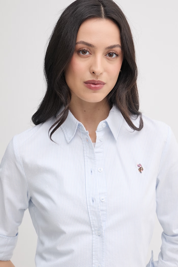 U.S. Polo Assn. cămașă STRIPE STRETCH CLASSIC FIT OXFORD albastru WUP1416