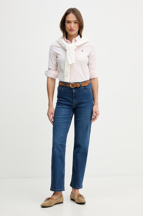 Риза U.S. Polo Assn. STRIPE STRETCH CLASSIC FIT OXFORD WUP1416 розов SS26