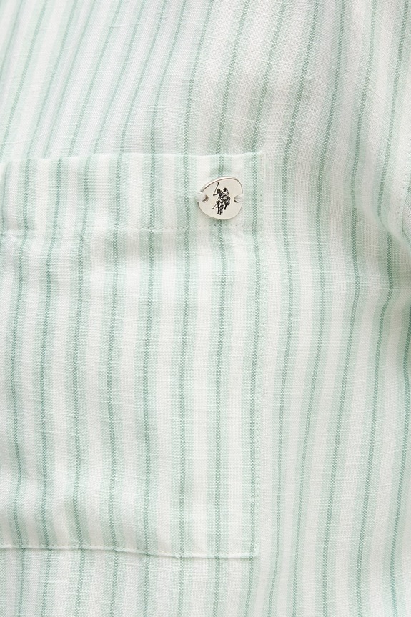 Риза с лен U.S. Polo Assn. LOOSE FIT WUP2277 зелен