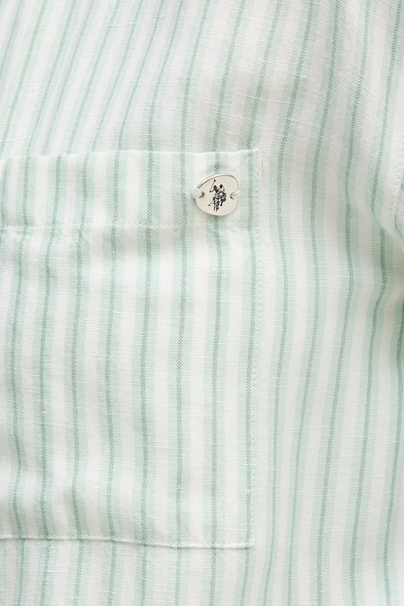 Риза с лен U.S. Polo Assn. LOOSE FIT WUP2277 зелен