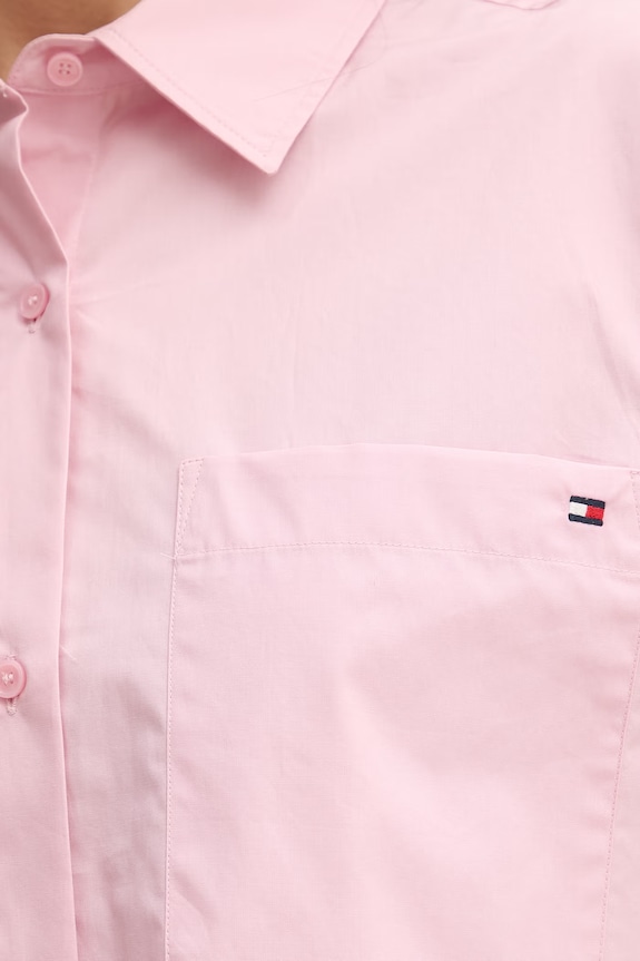 Tommy Hilfiger košeľa dámska bavlnená WW0WW48899 ružová