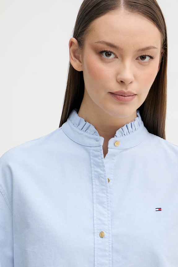 Tommy Hilfiger cămașă pentru femei, din bumbac albastru WW0WW48914