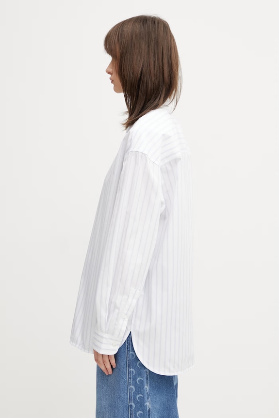 Maison Kitsuné Boyfriend Shirt košulja od pamuka za žene QW00403WC5090 bijela SS26