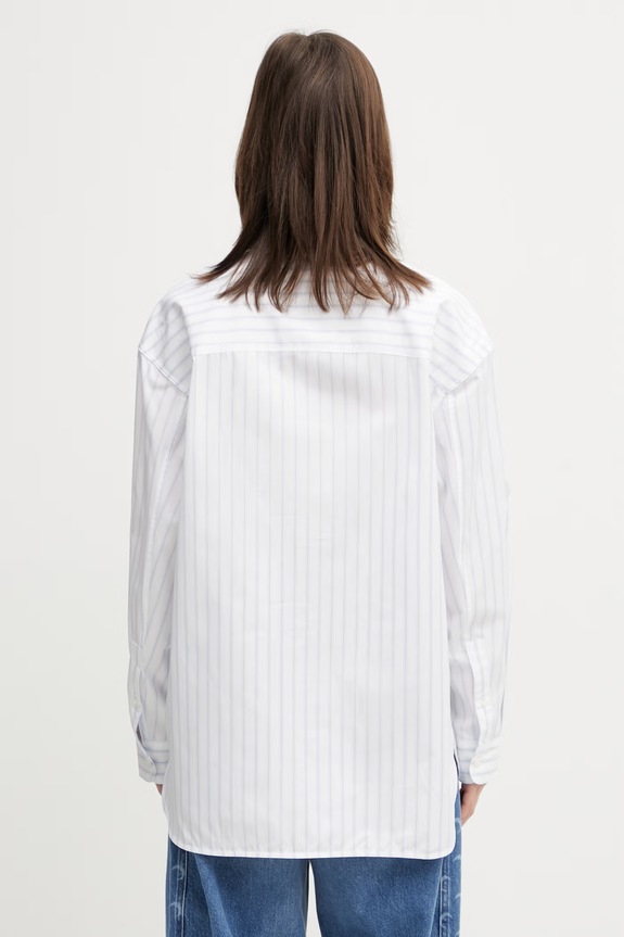 Odjeća Maison Kitsuné Boyfriend Shirt košulja od pamuka za žene QW00403WC5090 bijela