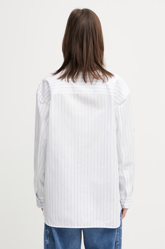 Odjeća Maison Kitsuné Boyfriend Shirt košulja od pamuka za žene QW00403WC5090 bijela