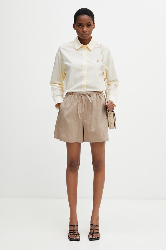 Maison Kitsuné Dreaming Fox koszula bawełniana damska QW00415WC5098 żółty