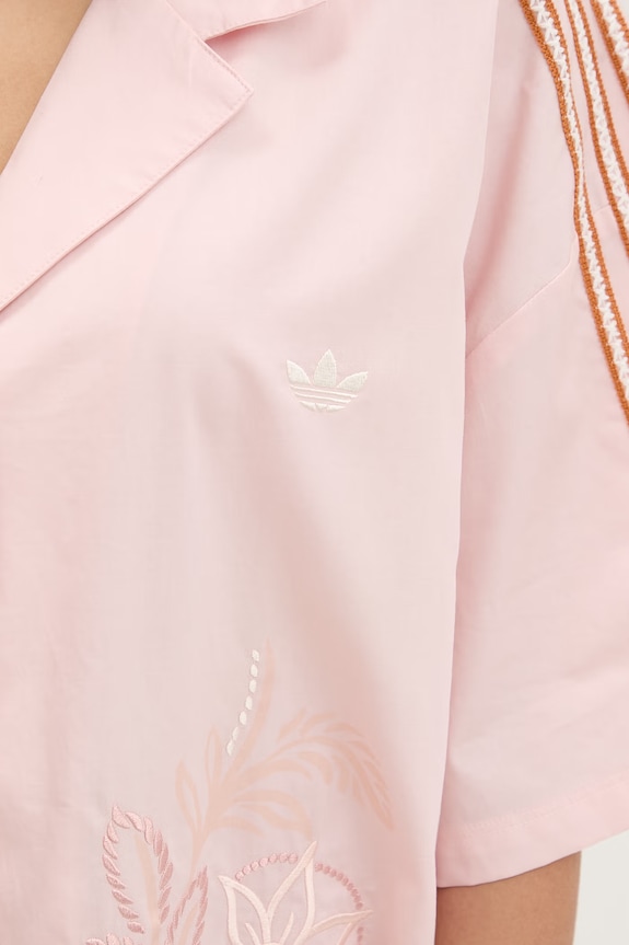 adidas Originals πουκάμισο γυναικείο βαμβακερό Resort KY3165 ροζ