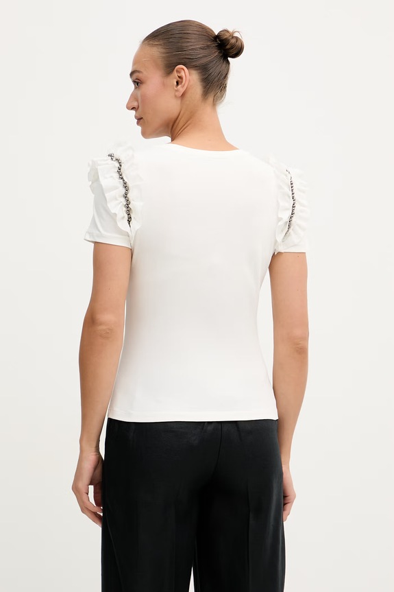 Îmbrăcăminte Gaudi tricou pentru femei din bumbac cu elastan 611FD64006 bej